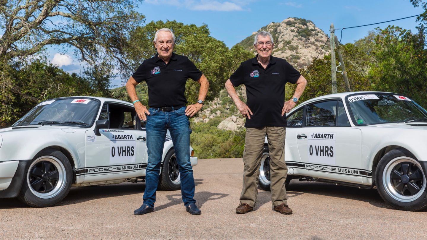 Gérard Larrousse, Vic Elford, l-r, 911 SC RS, 17th Tour de Corse Historique, 2017, Porsche AG